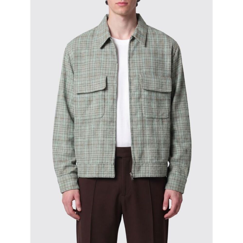 Needles Men Dobby Grid Check Rayon-Blend Overshirt Needles With Flap Pockets